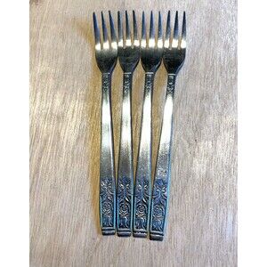 Mid Century Cocktail Fork Set Of 4 Stainless Korea